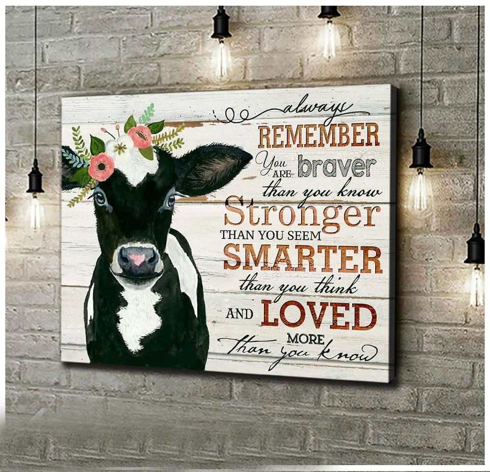 Cow Canvas You Are Loved More Than You Know Wall Hanging Wall Art