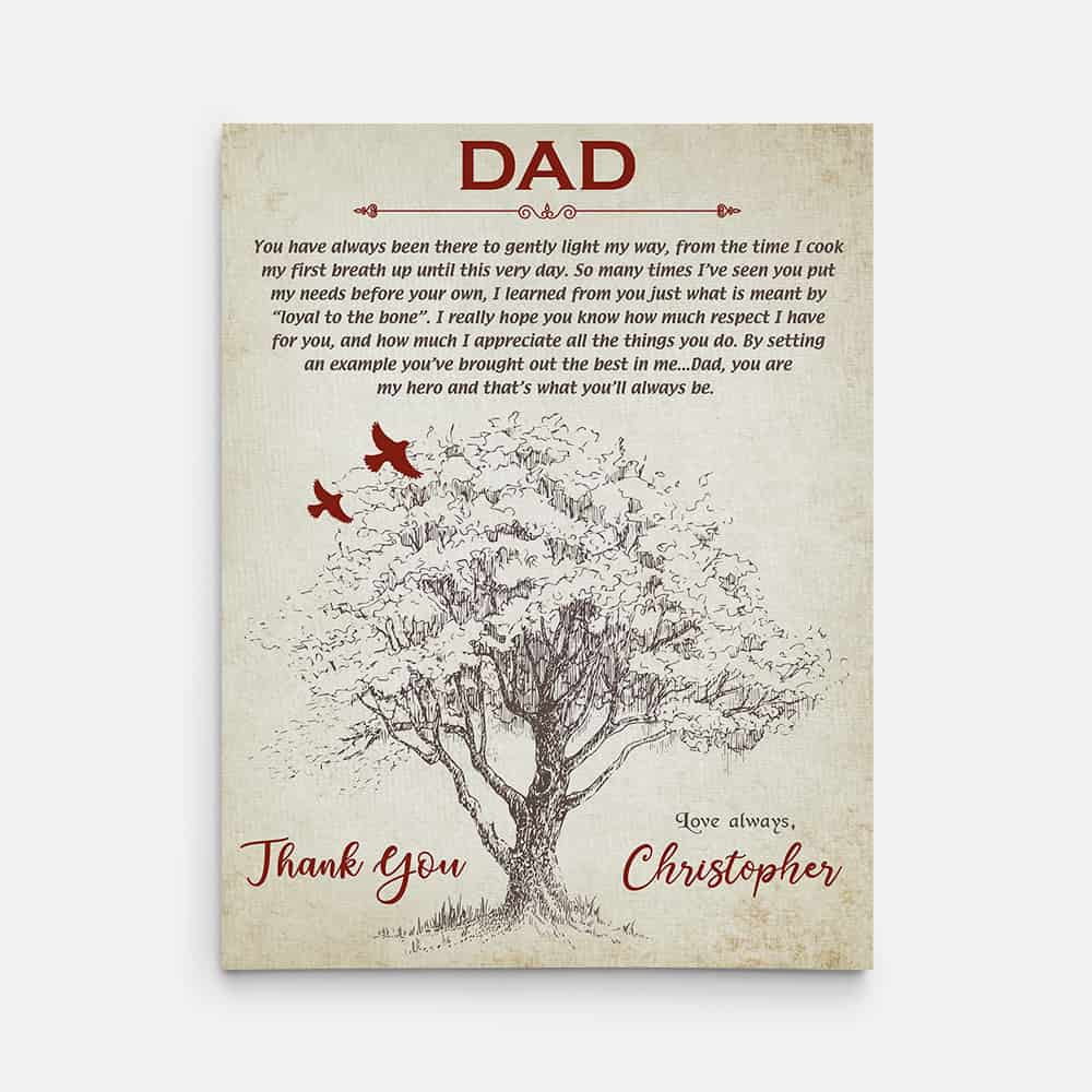 Custom Canvas Print To Father Dad You Have Always Been There To Gently Light My Way