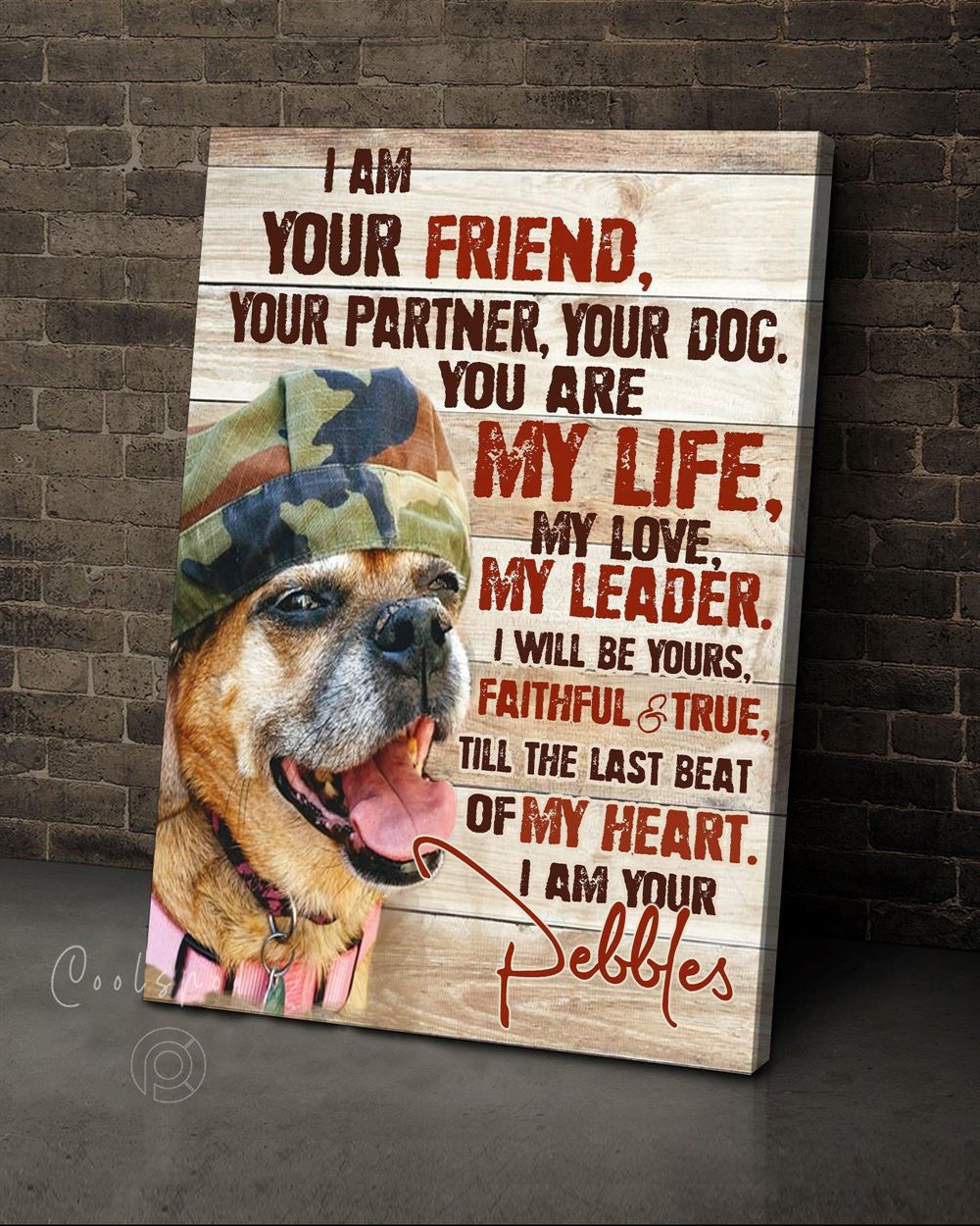 Custom Photo And Name Dog Custom Wall Art Canvas