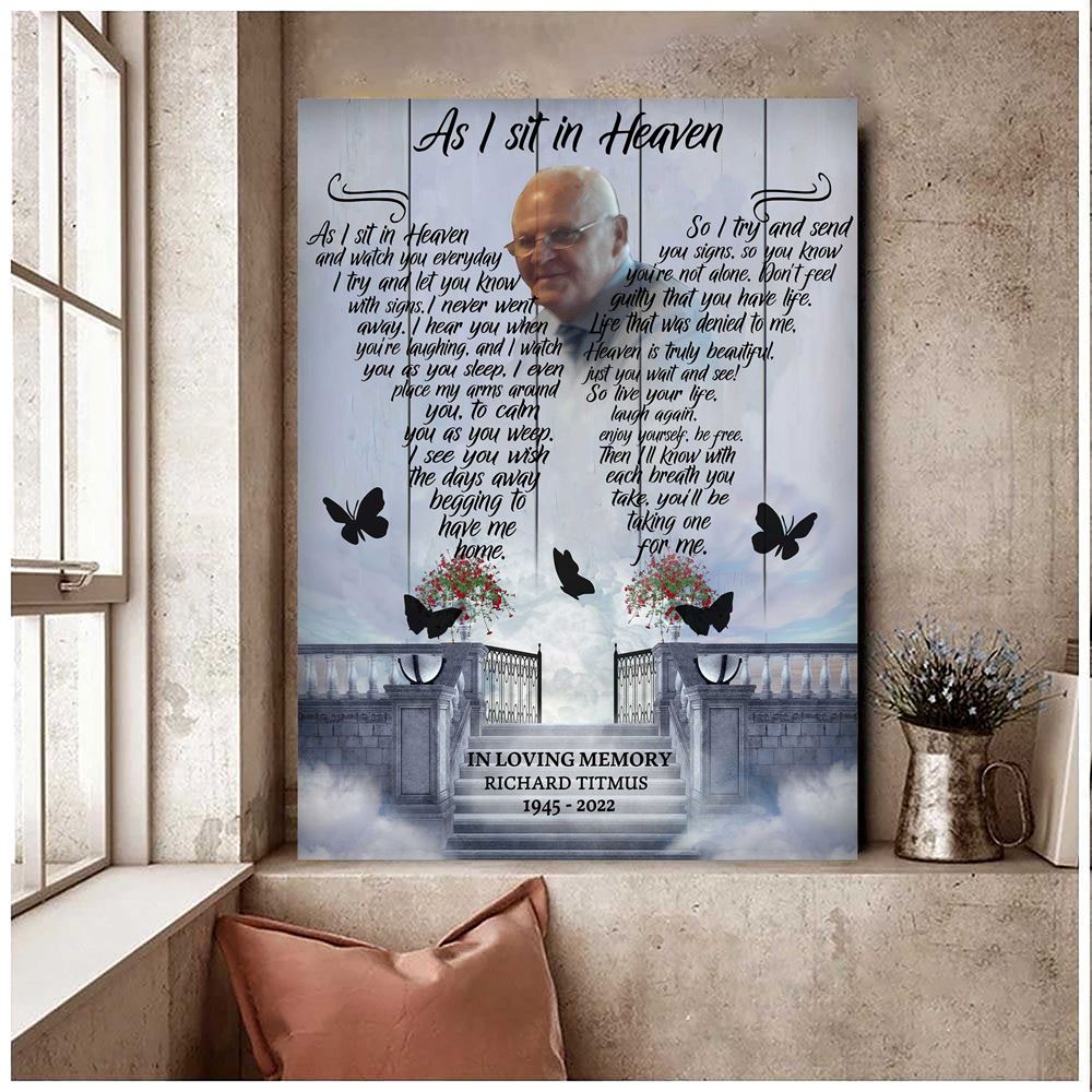 Customized Picture Gift For Friends Dad Passing Away Canvas Memorial Canvas For Him In Heaven