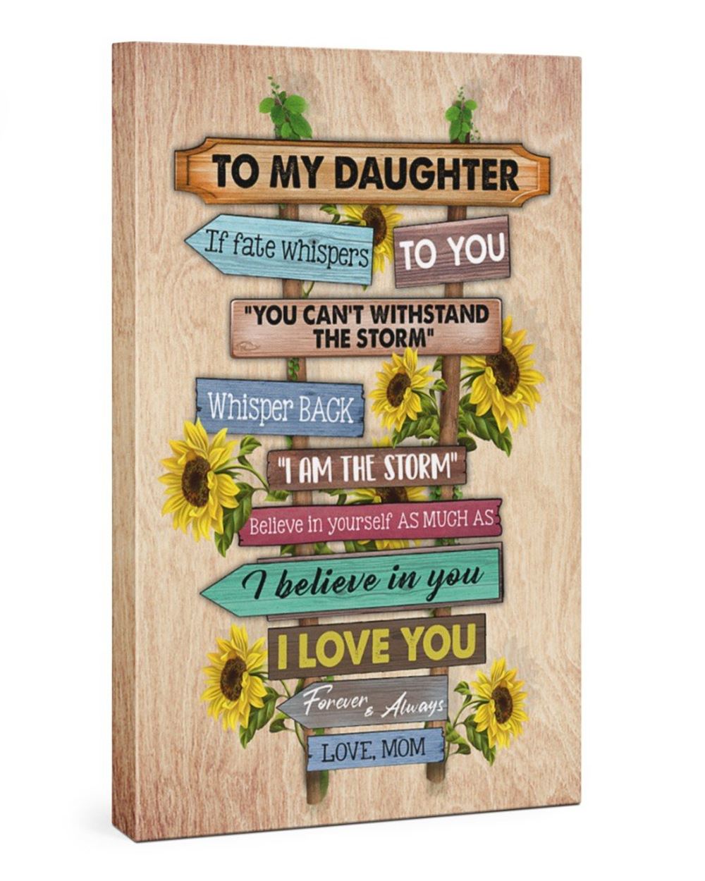 Daughter Canvas To My Daughter If Fate Whispers To You Vintage Sunflowers Canvas Great Gift For Daug