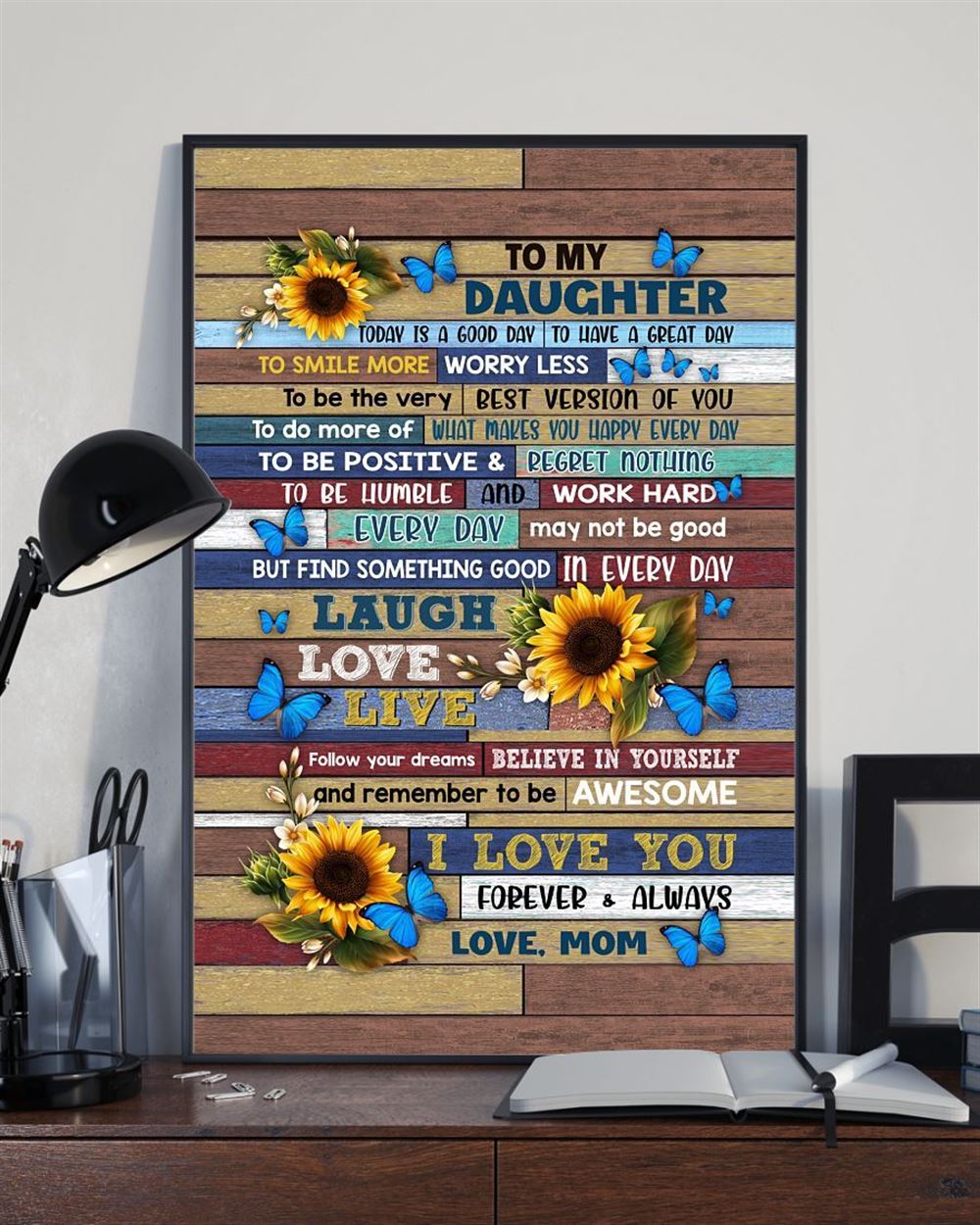 Daughter Canvas To My Daughter Today Is A Good Day Vintage Sunflowers Canvas Lovely Gift For Daughte