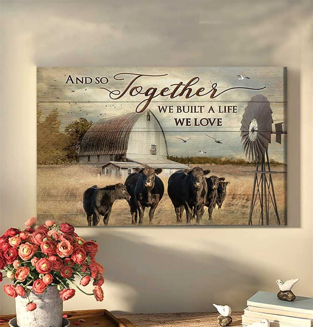 Dilypod Canvas Wall Art Print Farm Canvas Print - Cow We Built A Life We Love