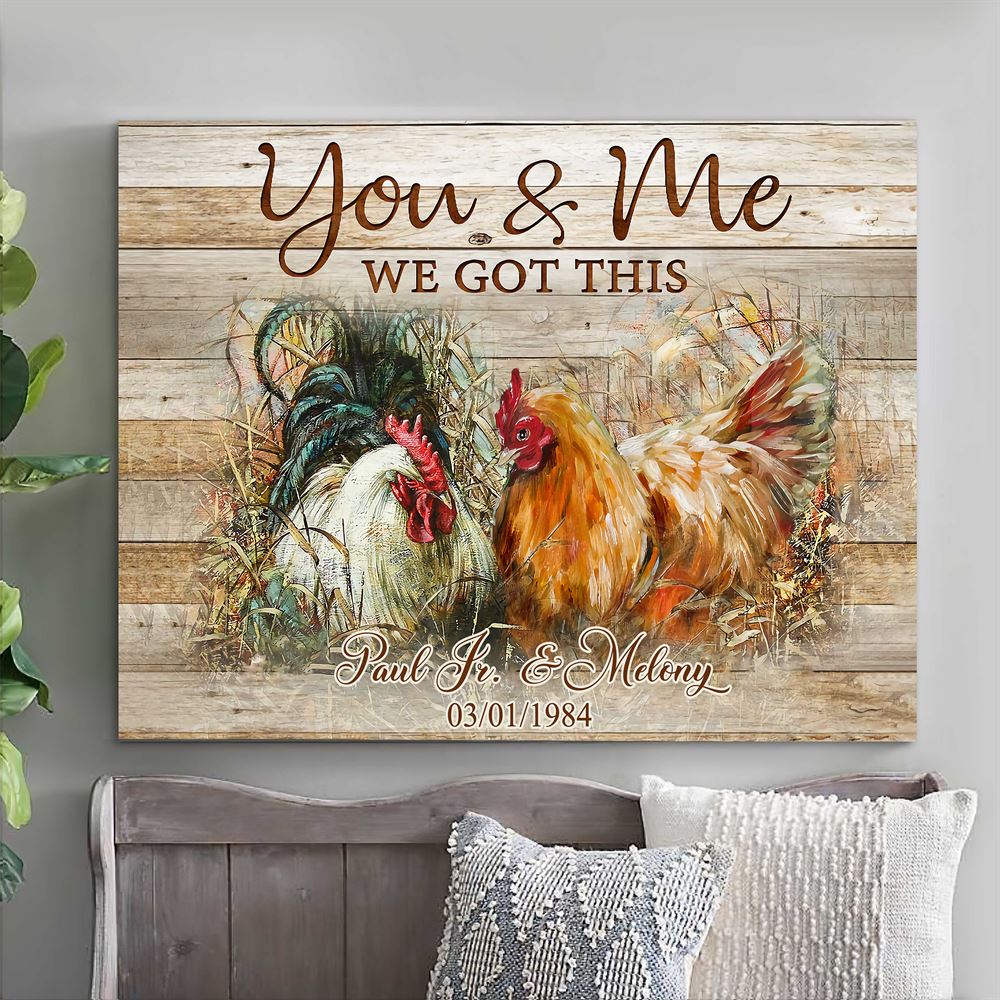 Dilypod Chicken Canvas Prints Farmhouse Hanging Wall Art Decor Gift For Anniversary