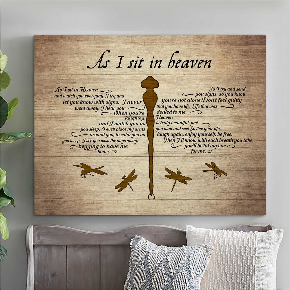 Dragonfly As I Sit In Heaven Wall Art Canvas