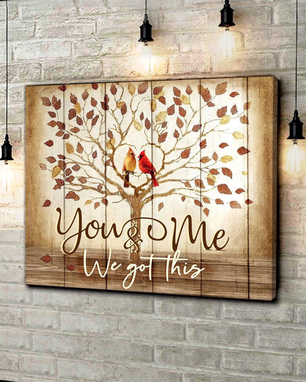 Family Cardinal Couple You Me Wall Art Canvas