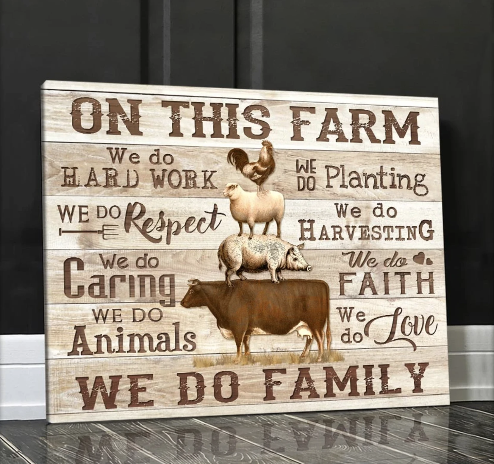 Farm Animal Canvas On This Farm Ver2 Wall Art Wall Decor