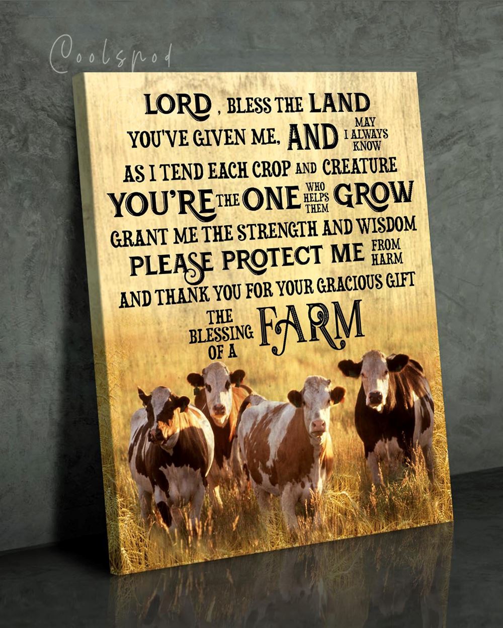 Farm Farmer Prayer Wall Art Canvas