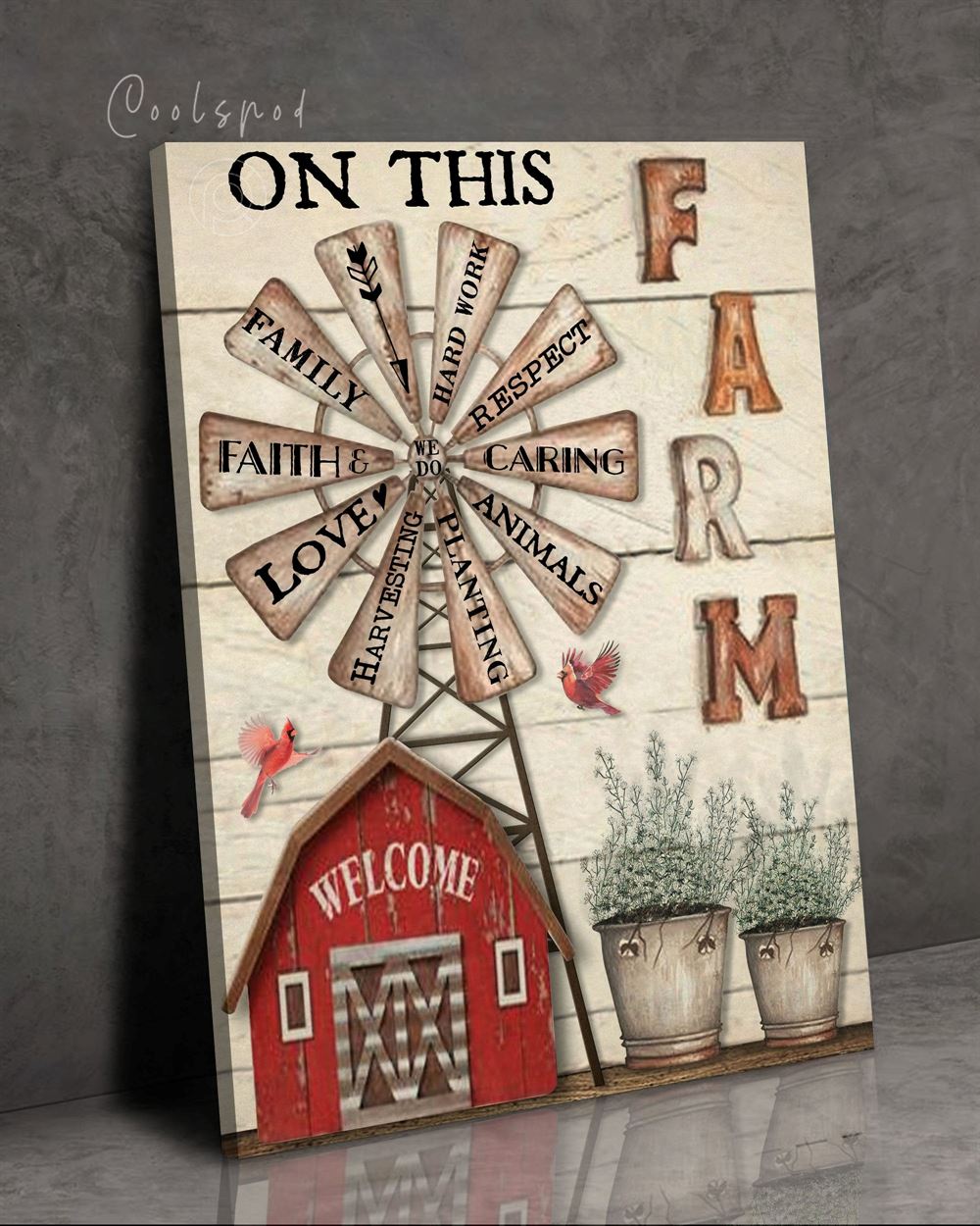 Farm On This Farm We Do Wall Art Canvas