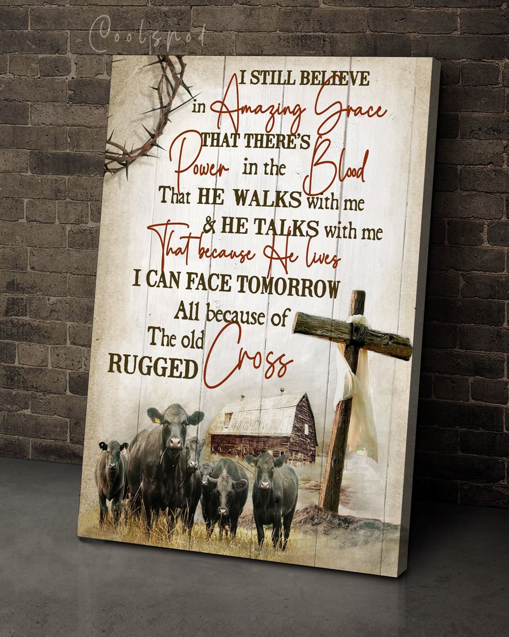 Farm The Old Rugged Cross Wall Art Canvas