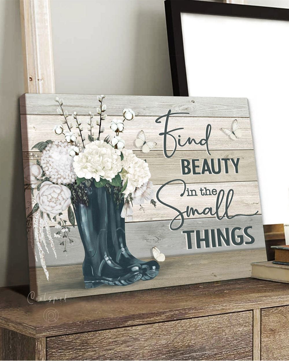 Farmhouse Canvas Wall Art Find The Beauty In The Small Things Hydrangea