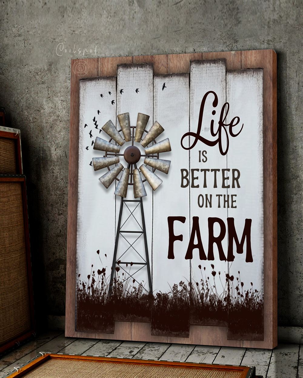 Farmhouse Canvas Wall Art Windmill Life Is Better On The Farm