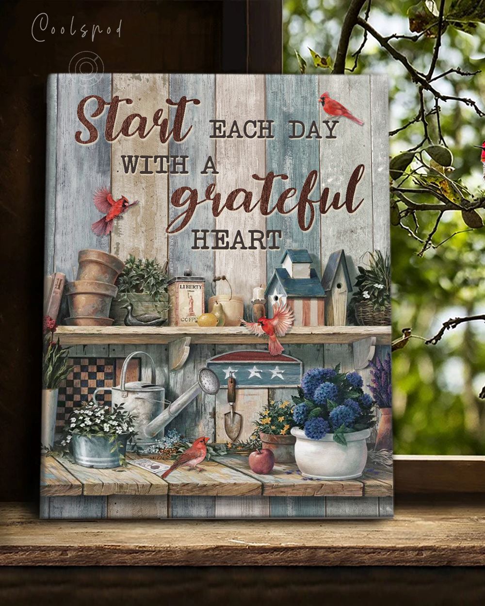 Farmhouse Decor Wall Art Canvas Start Each Day With A Grateful Heart