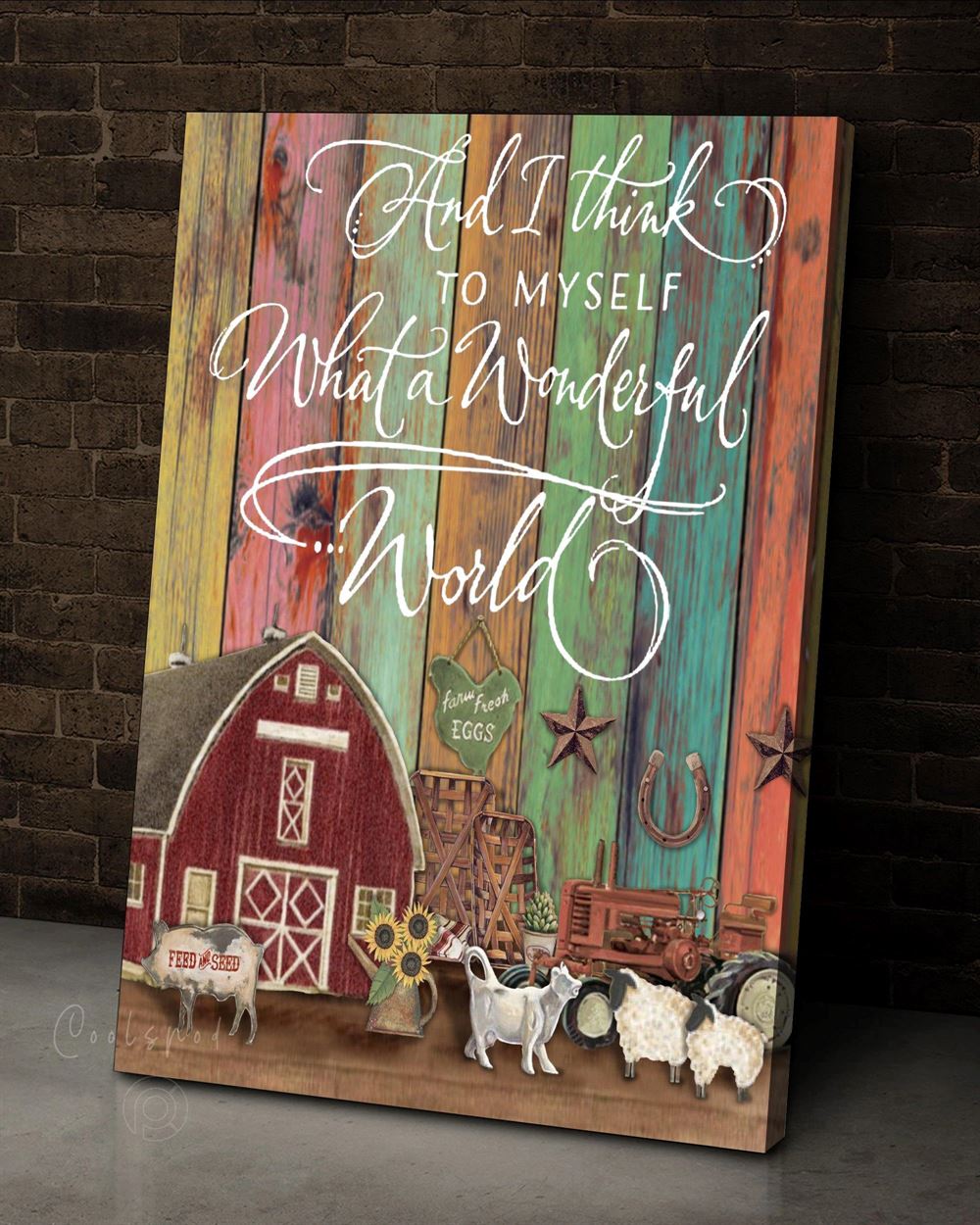 Farming Wonderful World Oop Wall Art Canvas