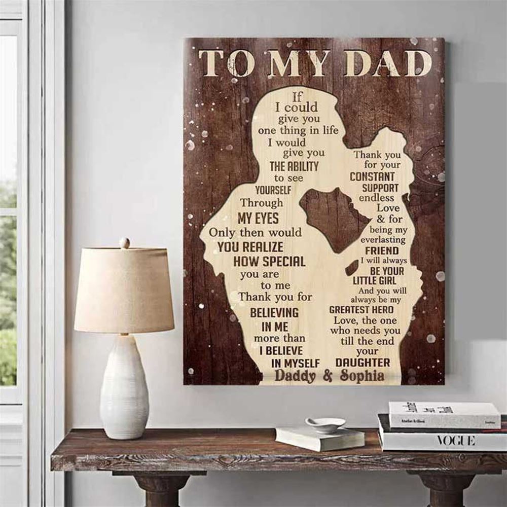 Father Daughter Gift Fathers Day Canvas Gift From Daughter We Hug This Wall Art