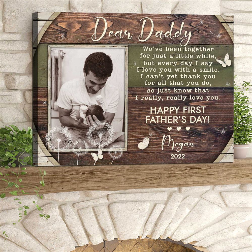 Fathers Day Gift For First Time Dad New Dad Gift New Daddy Gift First Father Canvas For Him