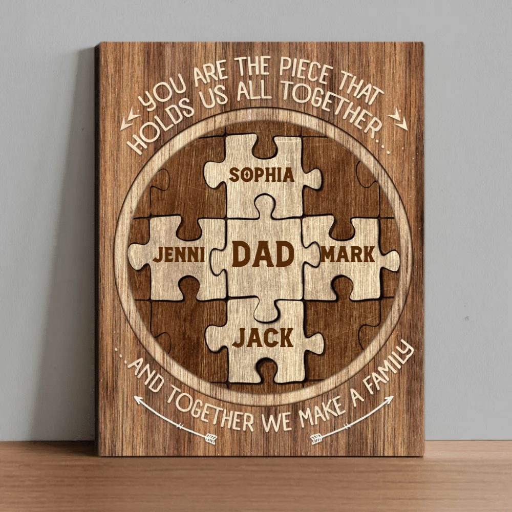 Fathers Day Gift From Son Puzzle Piece Sign Dad You Are The Pieces Puzzle Canvas For Living Room