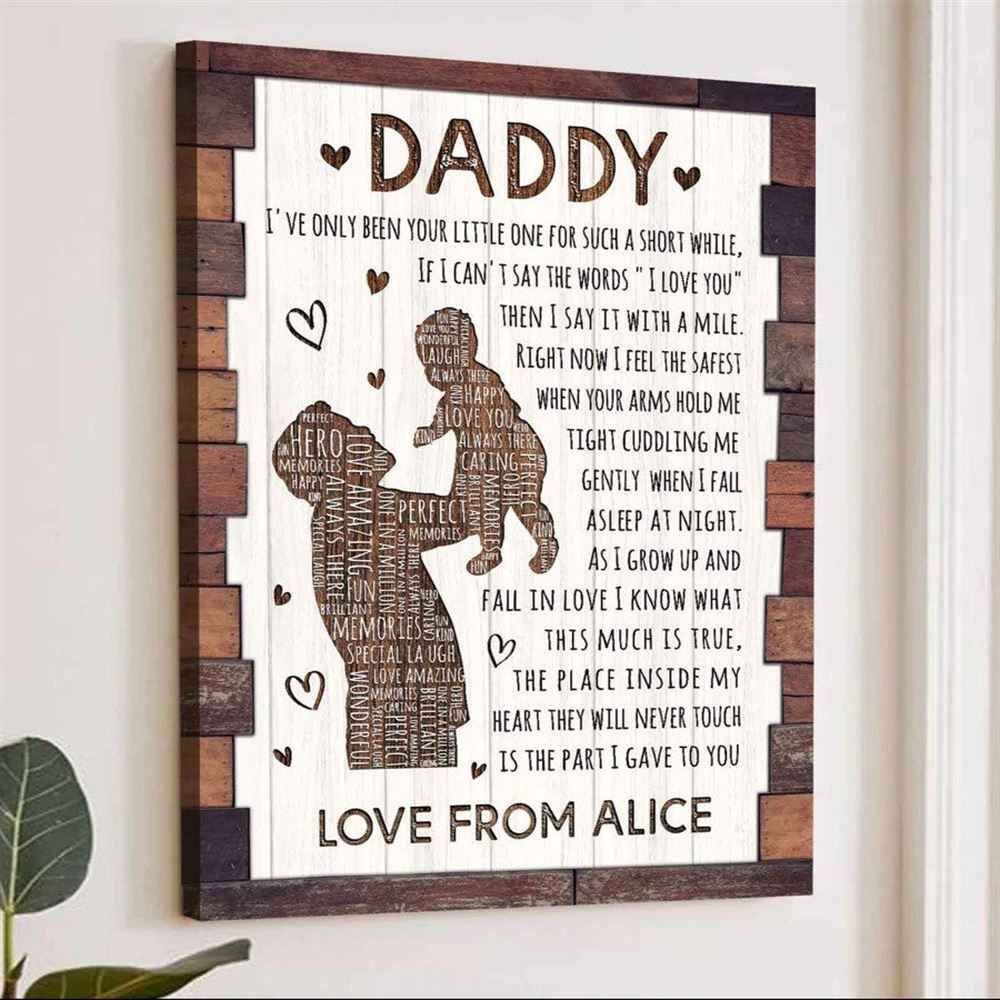 Fathers Day Gift From Toddle Girl Fathers Day Canvas From Baby