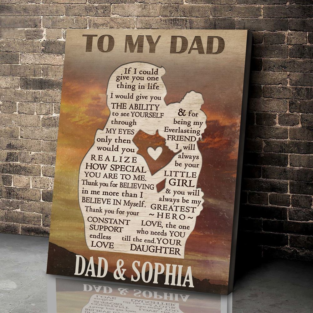 Fathers Day Gifts From Daughter Father Daughter Gifts Dad Canvas Fathers Day Wall Art