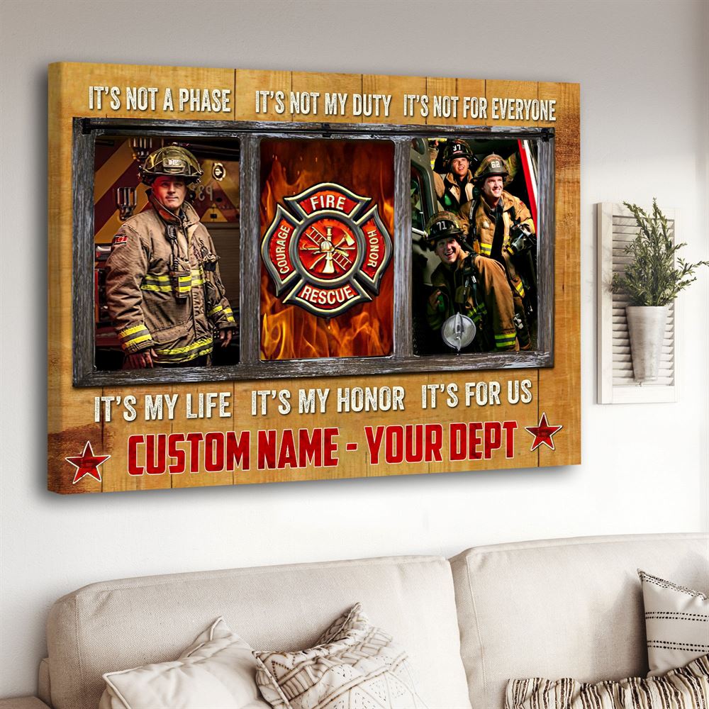 Firefighter Painting For Dad Firefighter Fathers Day Canvas Proud Of Him Wall Art For Living Room