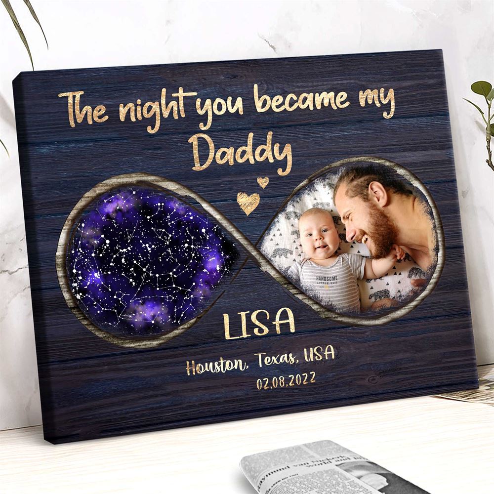 First Fathers Day Gift Infinity Love Best Gift For New Dad First Fathers Day Canvas From Son Daughte