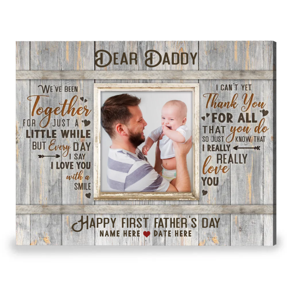 First Time Fathers Day Gift Gift For First Time Dad Canvas Print