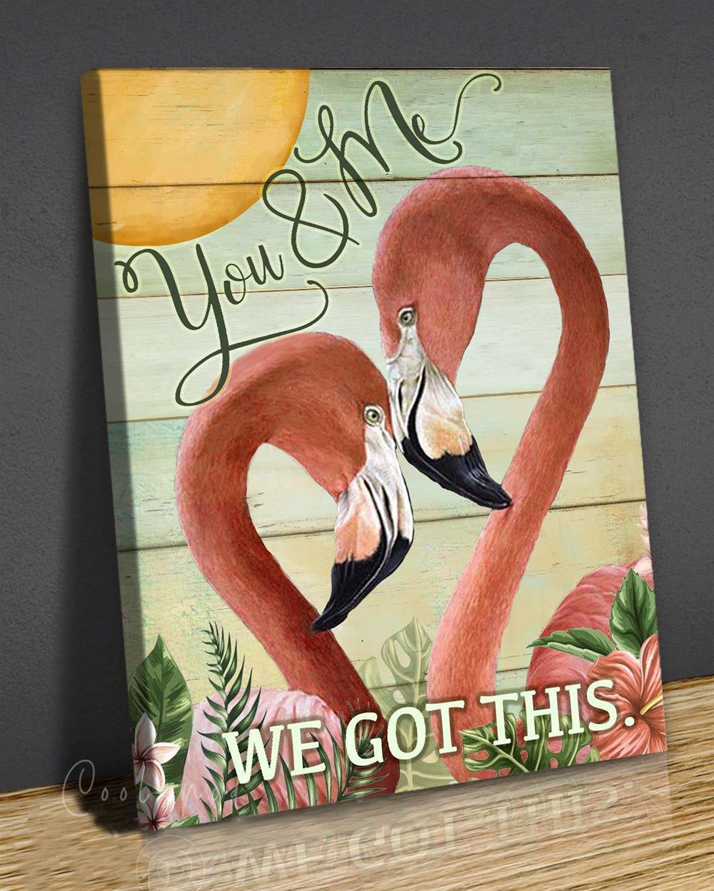 Flamingo You And Me Wall Art Canvas