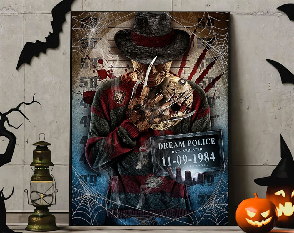 Freddy Krueger Mugshot Halloween Poster Wall Art Decor