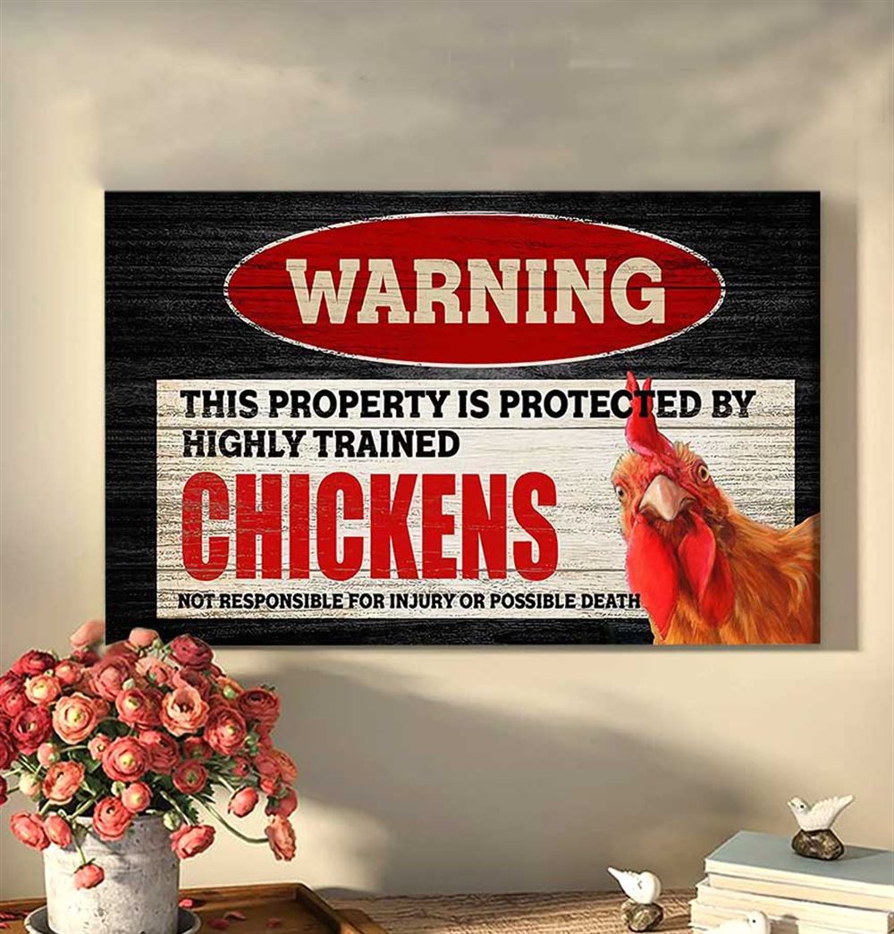 Funny Chicken Coop Sign Chicken Decor Canvas