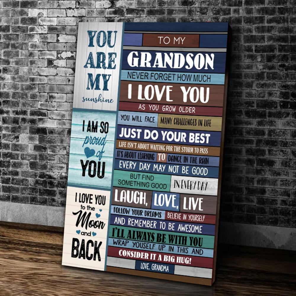 Gift For Grandson Personalized To My Grandson Never Forget How Much I Love You Canvas