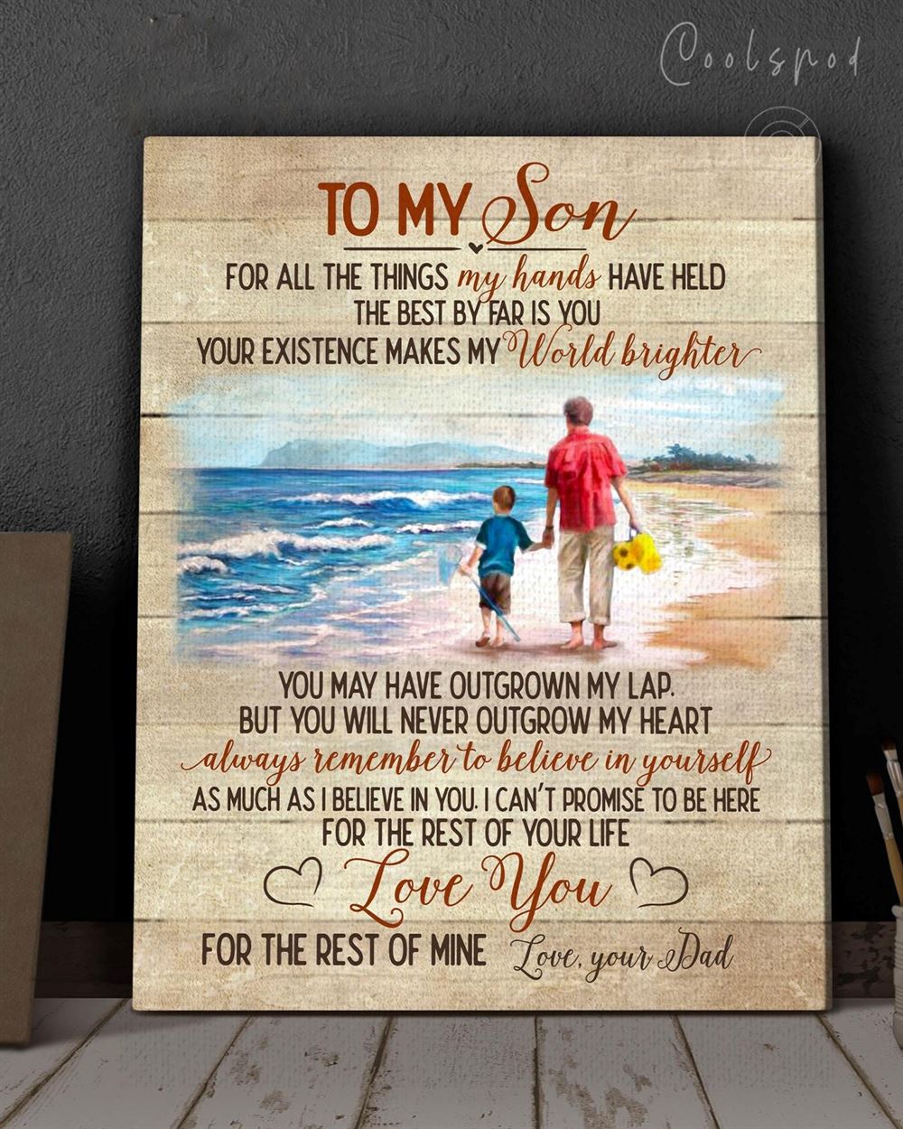 Gift For Kids Canvas Ocean To My Son From Dad Walking On The Beach Top 5 Benicee