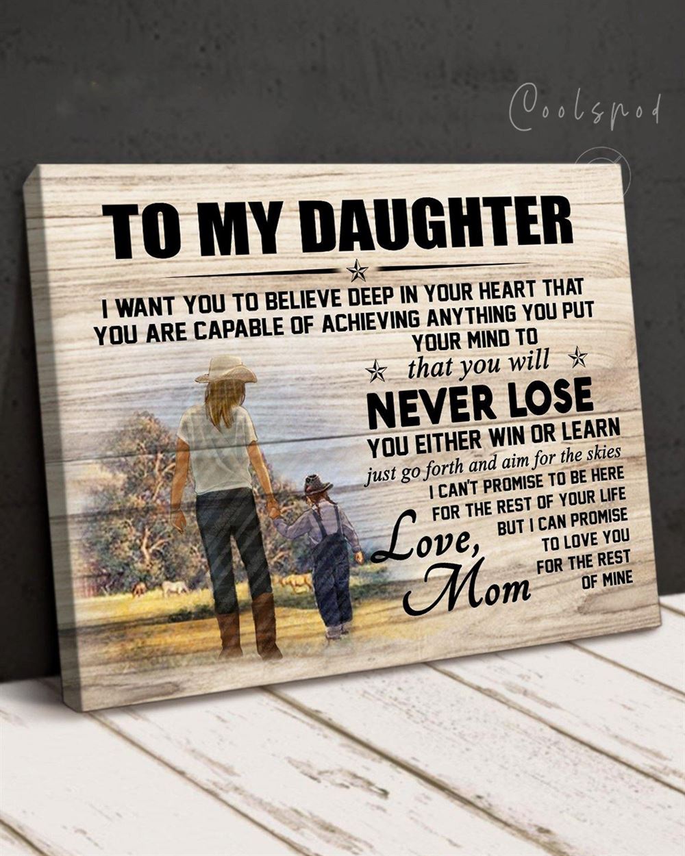 Gift For Kids Canvas To My Daughter From Farmer Mom Never Lose Top 10 Benicee