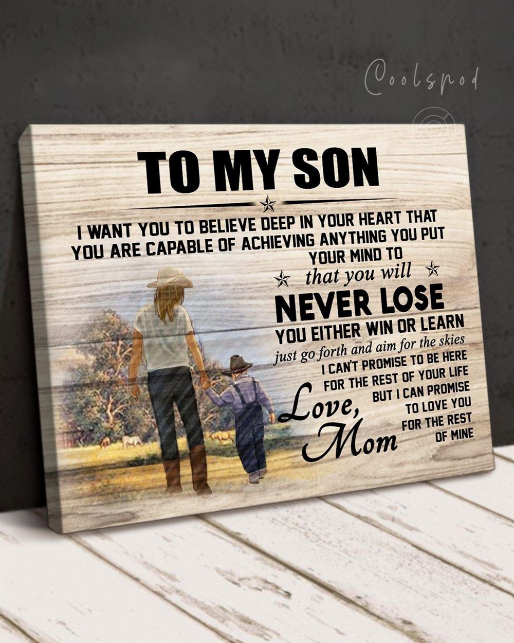 Gift For Kids Canvas To My Son From Farmer Mom Never Lose Top 10 Benicee