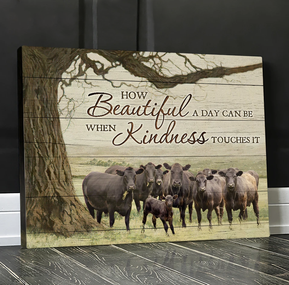 Gorgeous Black Angus Canvas How Beautiful A Day Wall Art Wall Decor