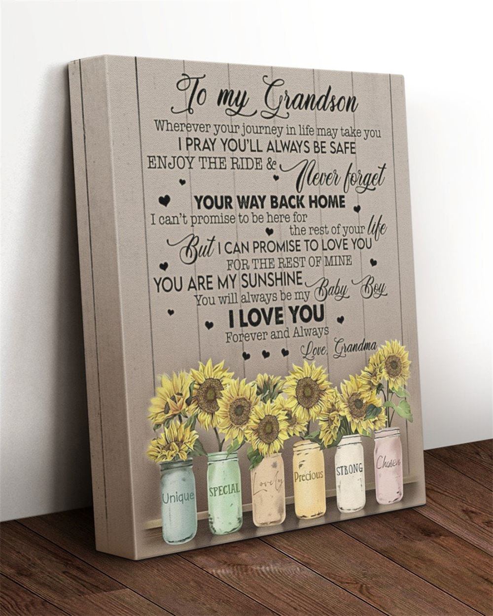 Grandson Canvas To My Grandson Wherever Your Journey In Life May Take You I Pray You Will Always Be