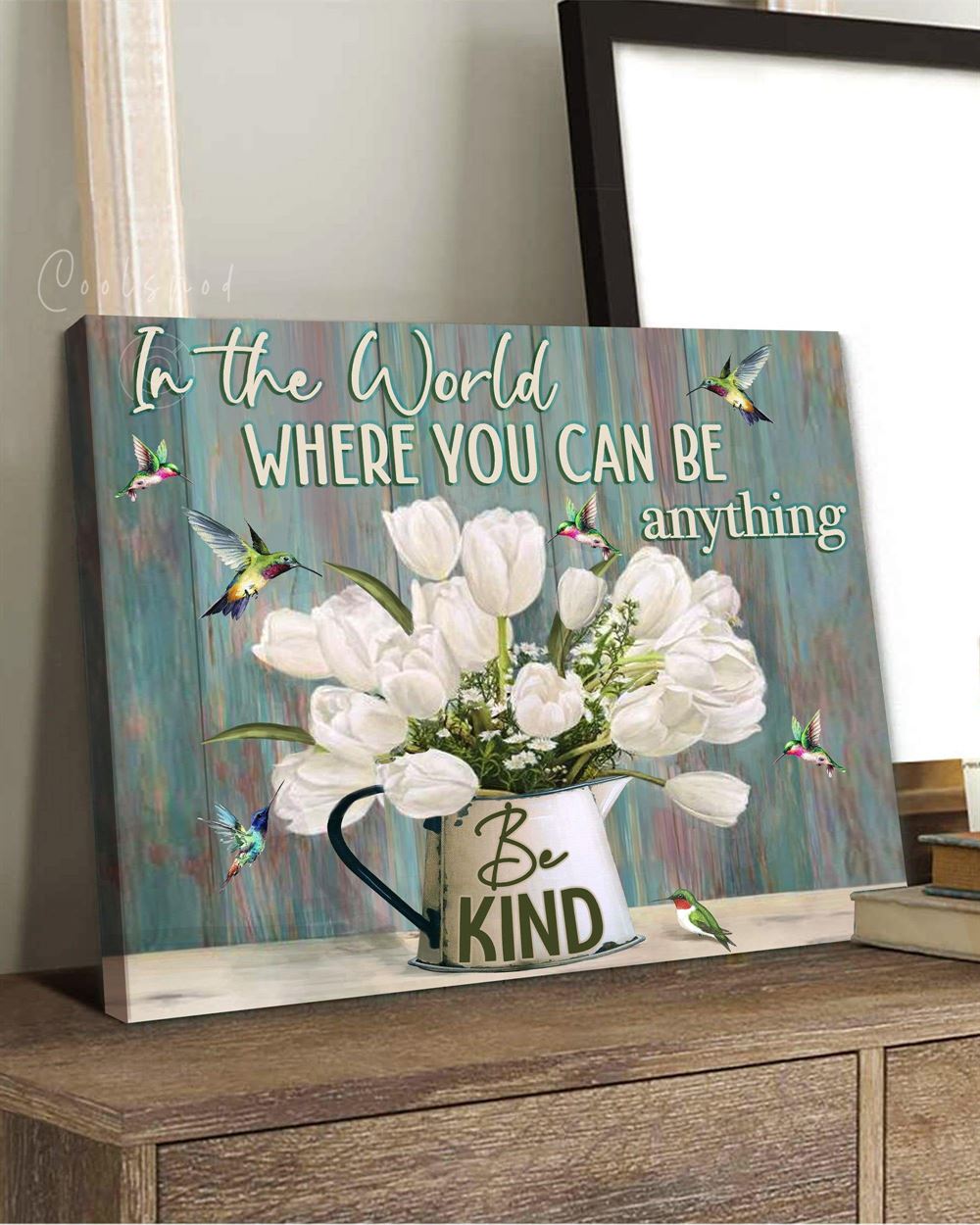 Hippie Bekind White Tulip Wall Art Canvas