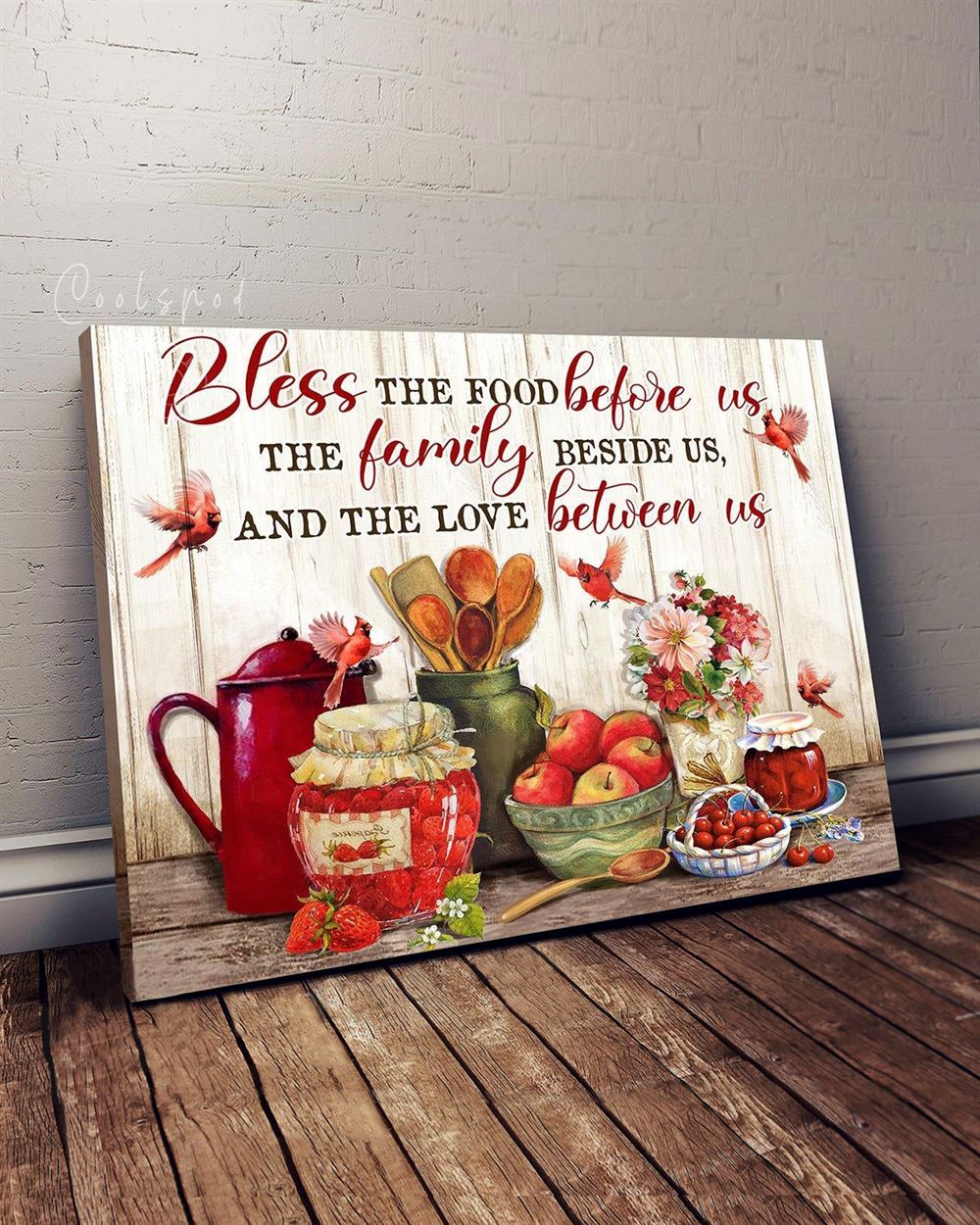 Hippie Bless The Food Cardinal Wall Art Canvas