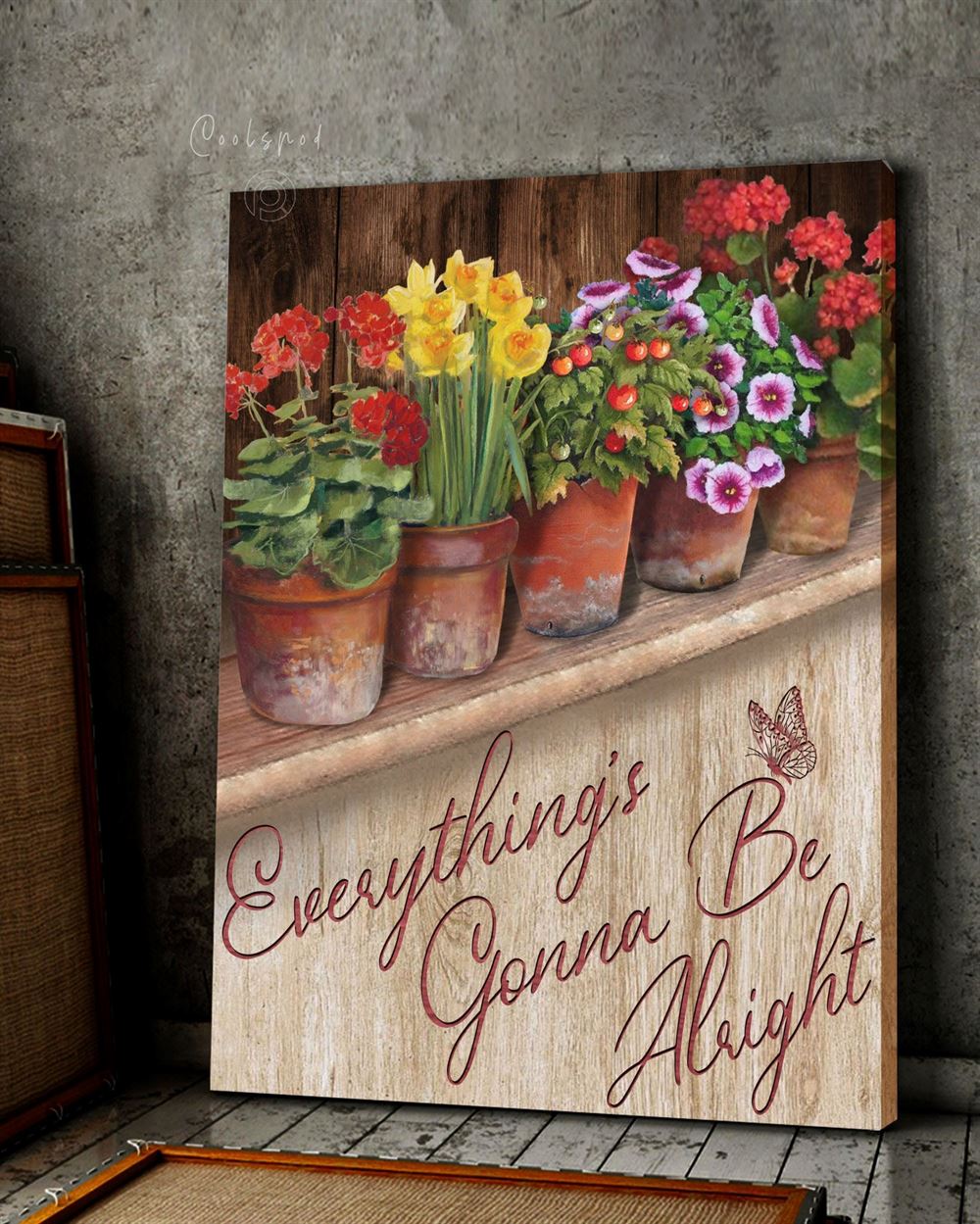 Hippie Decor Wall Art Canvas Everythings Gonna Be Alright Top 3 At