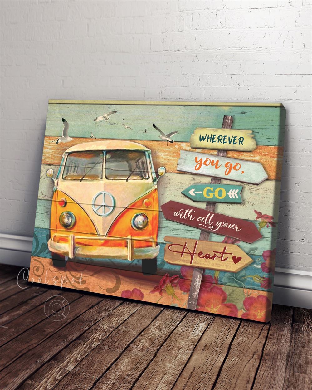 Hippie Wherever You Go Wall Art Canvas