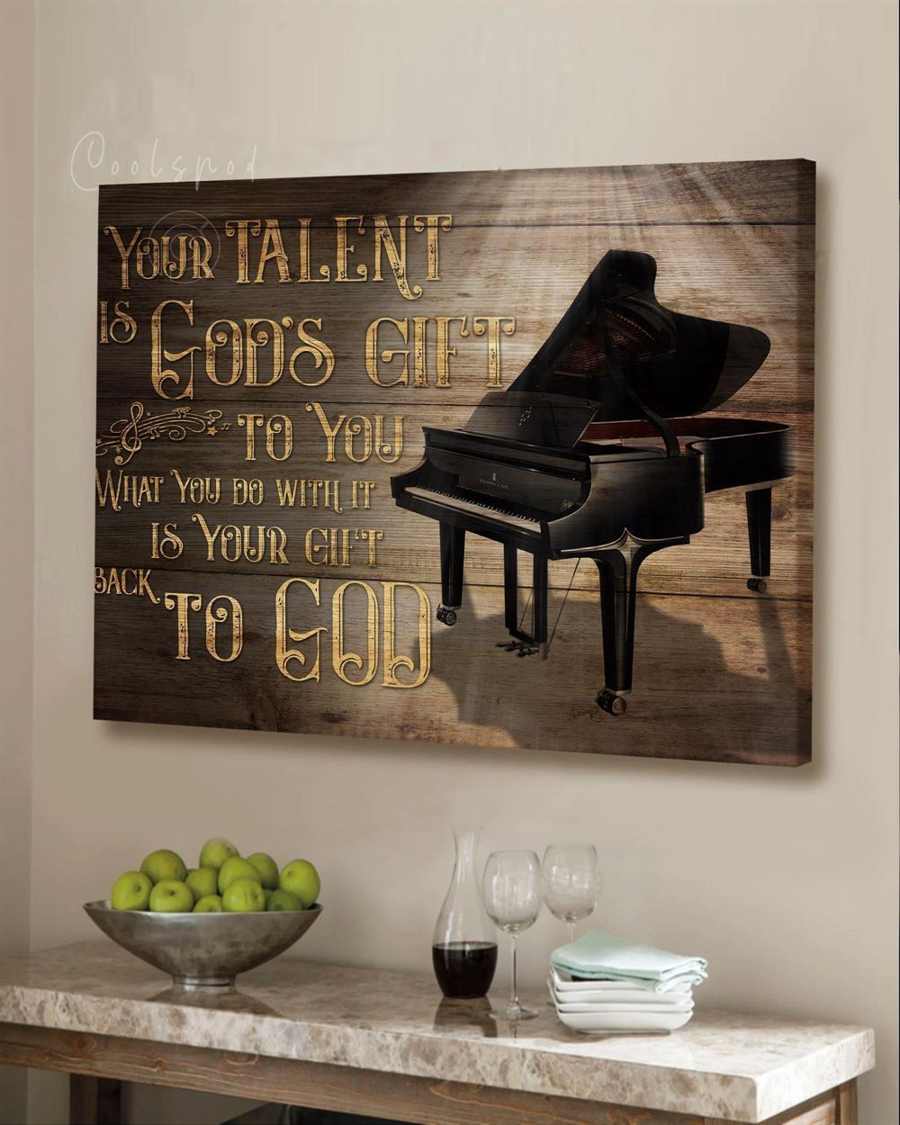 Hobbies Black Piano Your Talent Is A Gods Gift - Pianist Gift Wall Art Canvas