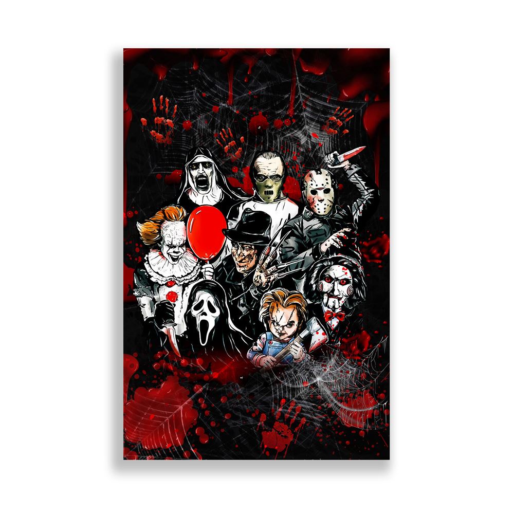 Horror Cartoon Halloween Poster Wall Art Decor