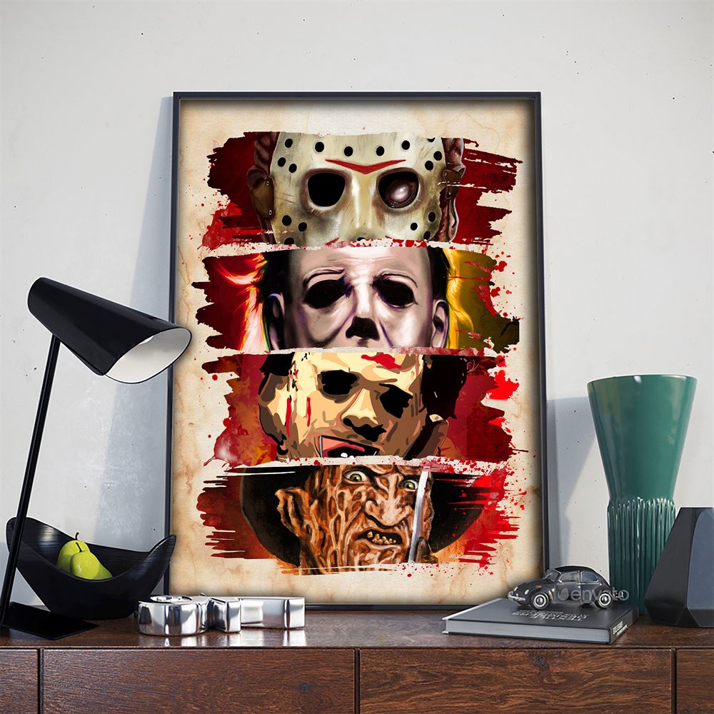 Horror Characters Halloween Poster Wall Art Decor