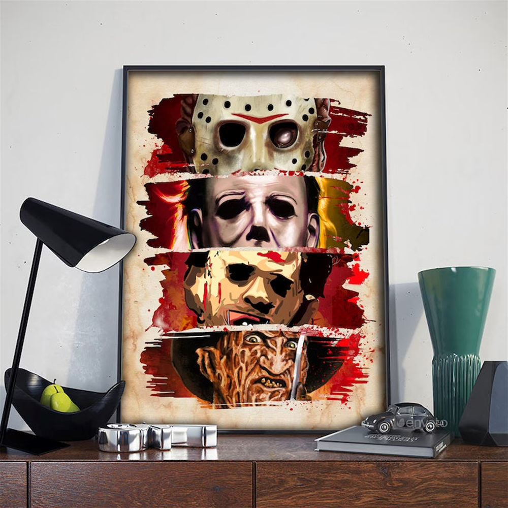 Horror Characters Squad Halloween Poster Wall Art Decor