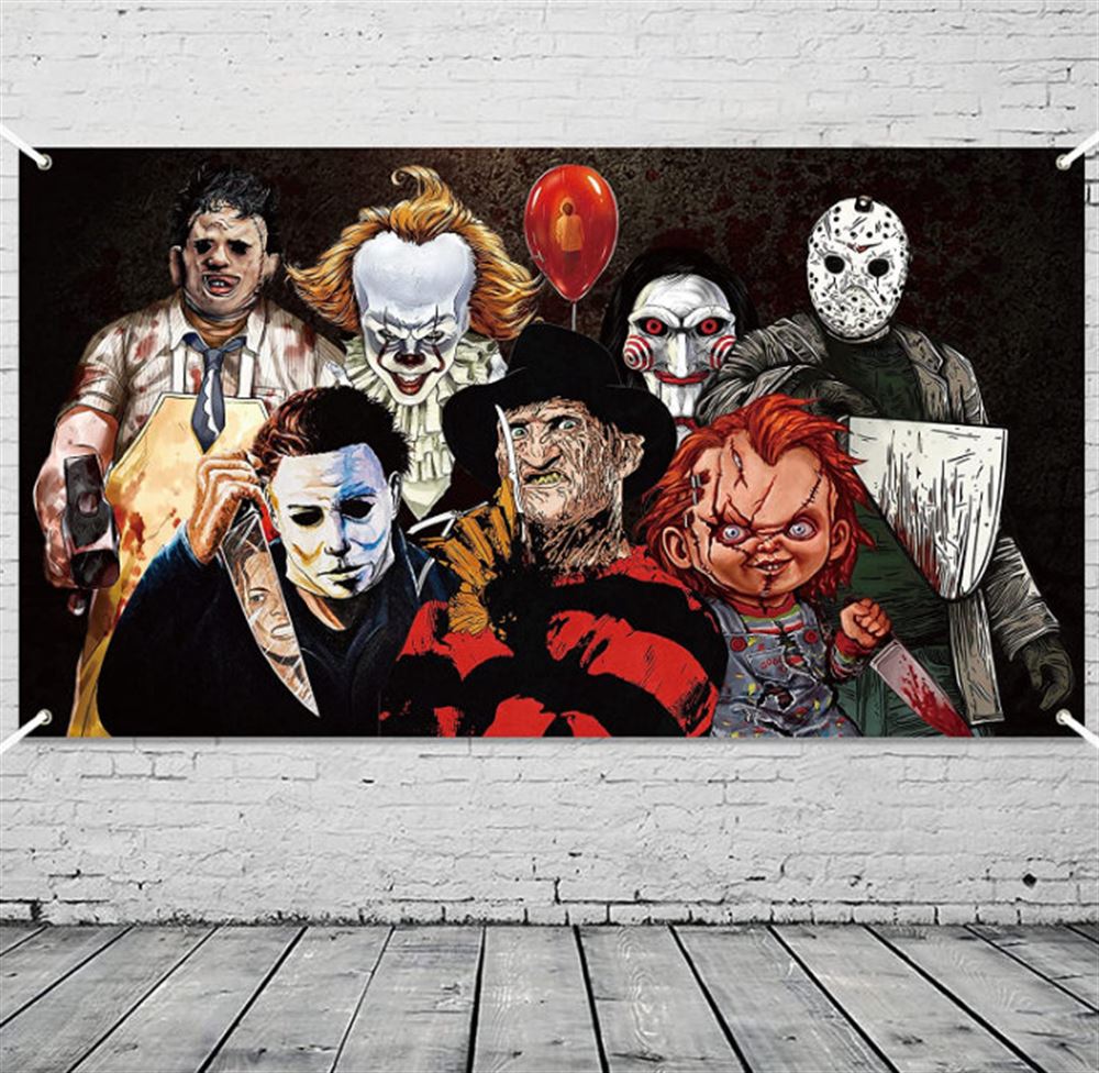 Horror Classic Movie Character Backdrop Halloween Poster Wall Art Decor