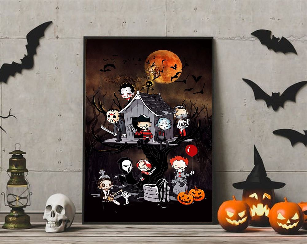 Horror Movie Characters Halloween Poster Wall Art Decor