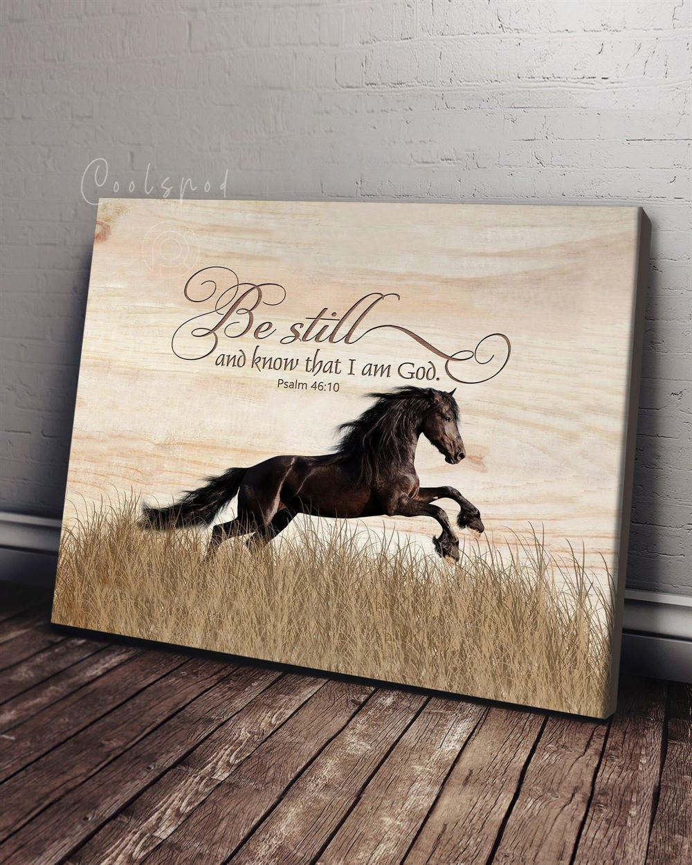 Horse Be Still Bible Verse Quote Country Living Wall Art Canvas