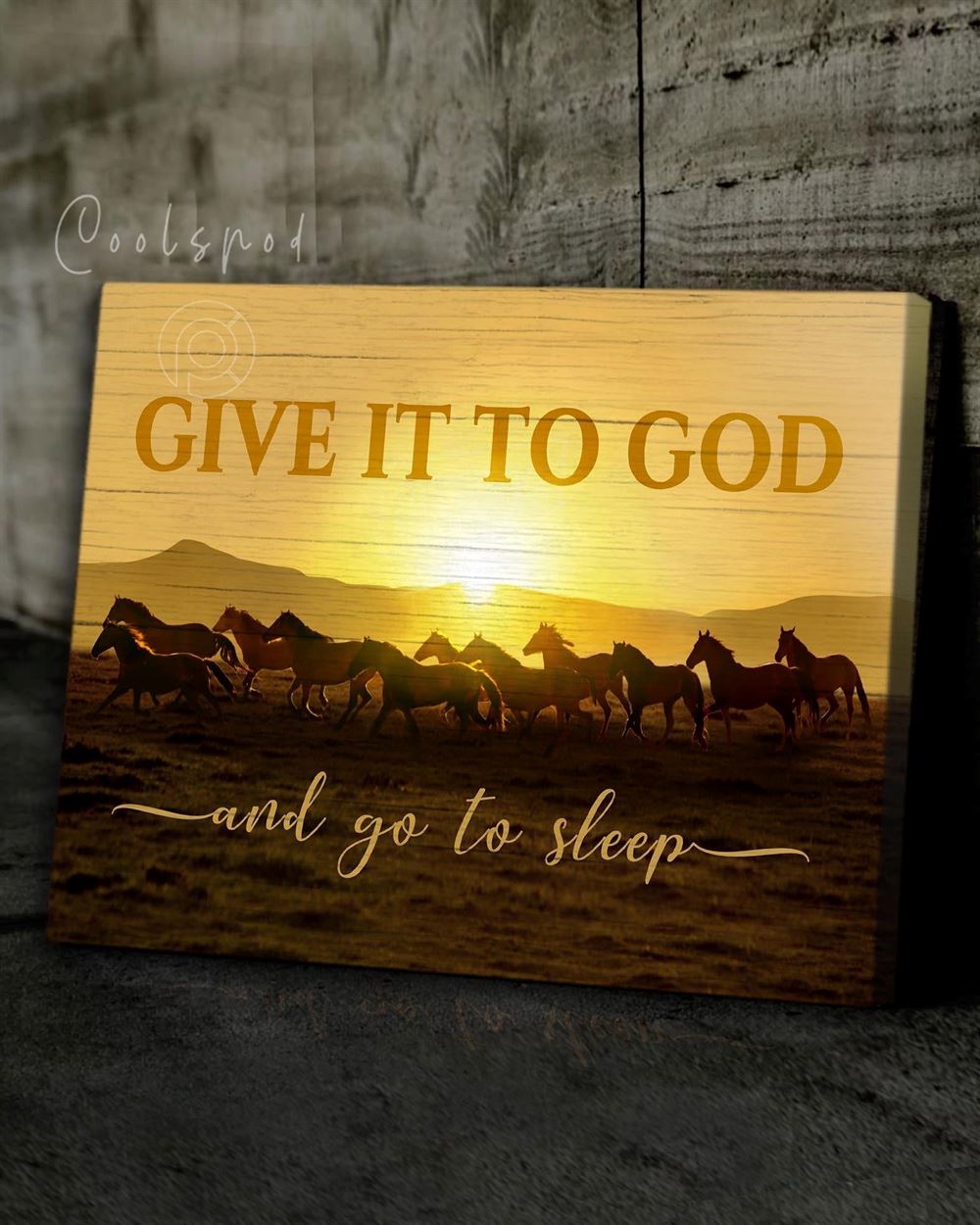 Horse Give It To God And Go To Sleep Bible Verse Wall Art Canvas