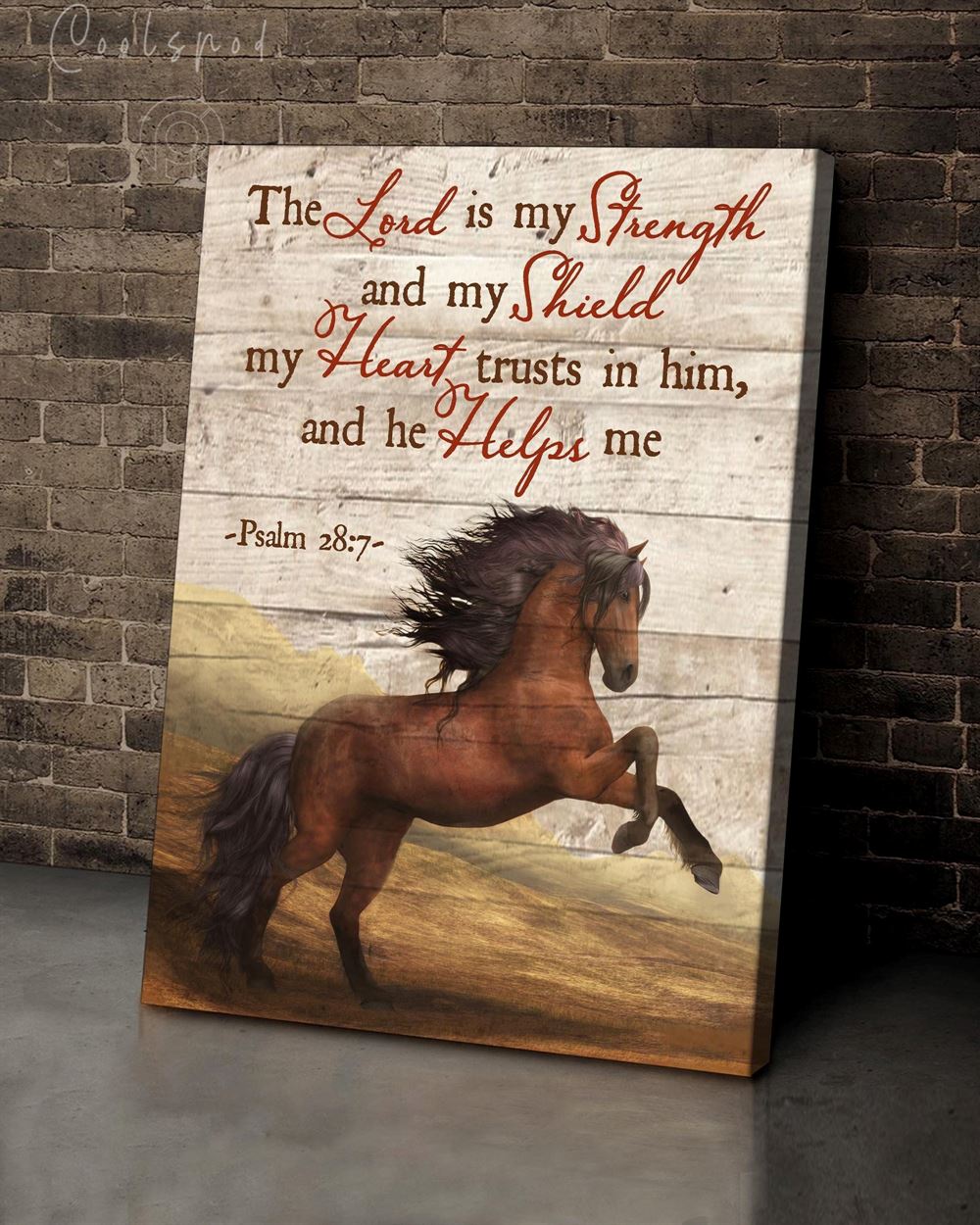 Horse The Lord Is My Strength Wall Art Canvas