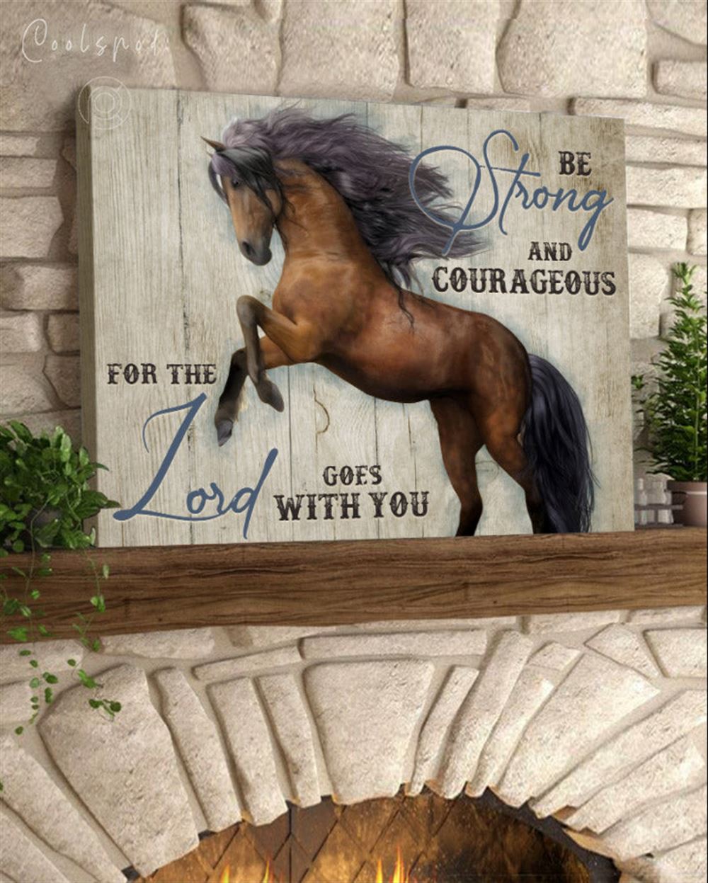 Horse Wall Art Canvas Decor Be Strong And Courageous Top 3 Home Decor