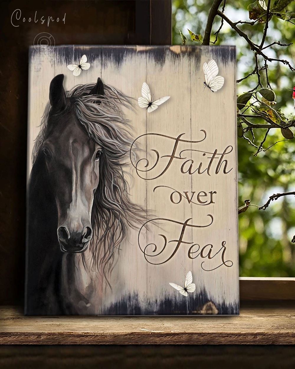 Horse Wall Art Canvas Decor Faith Over Fear Top 3 Home Decor